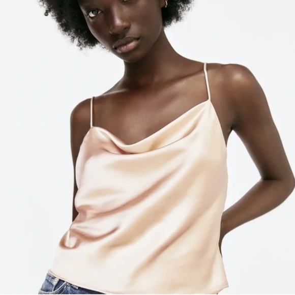 cream satin cami top